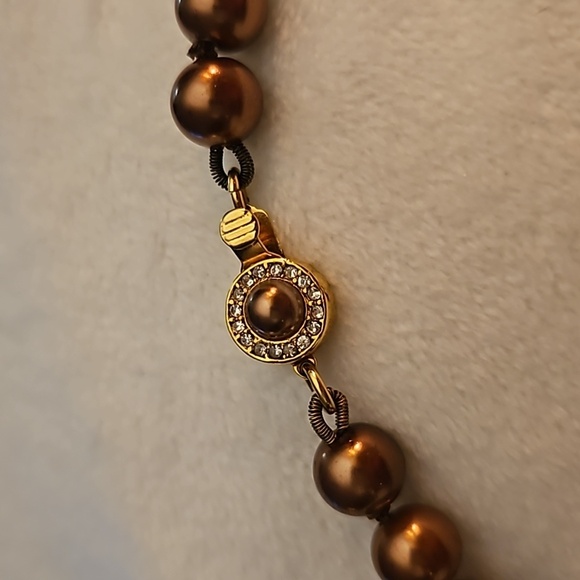 Vintage Genuine Copper Knot Beaded Box Clasp Necklace - Picture 2 of 10